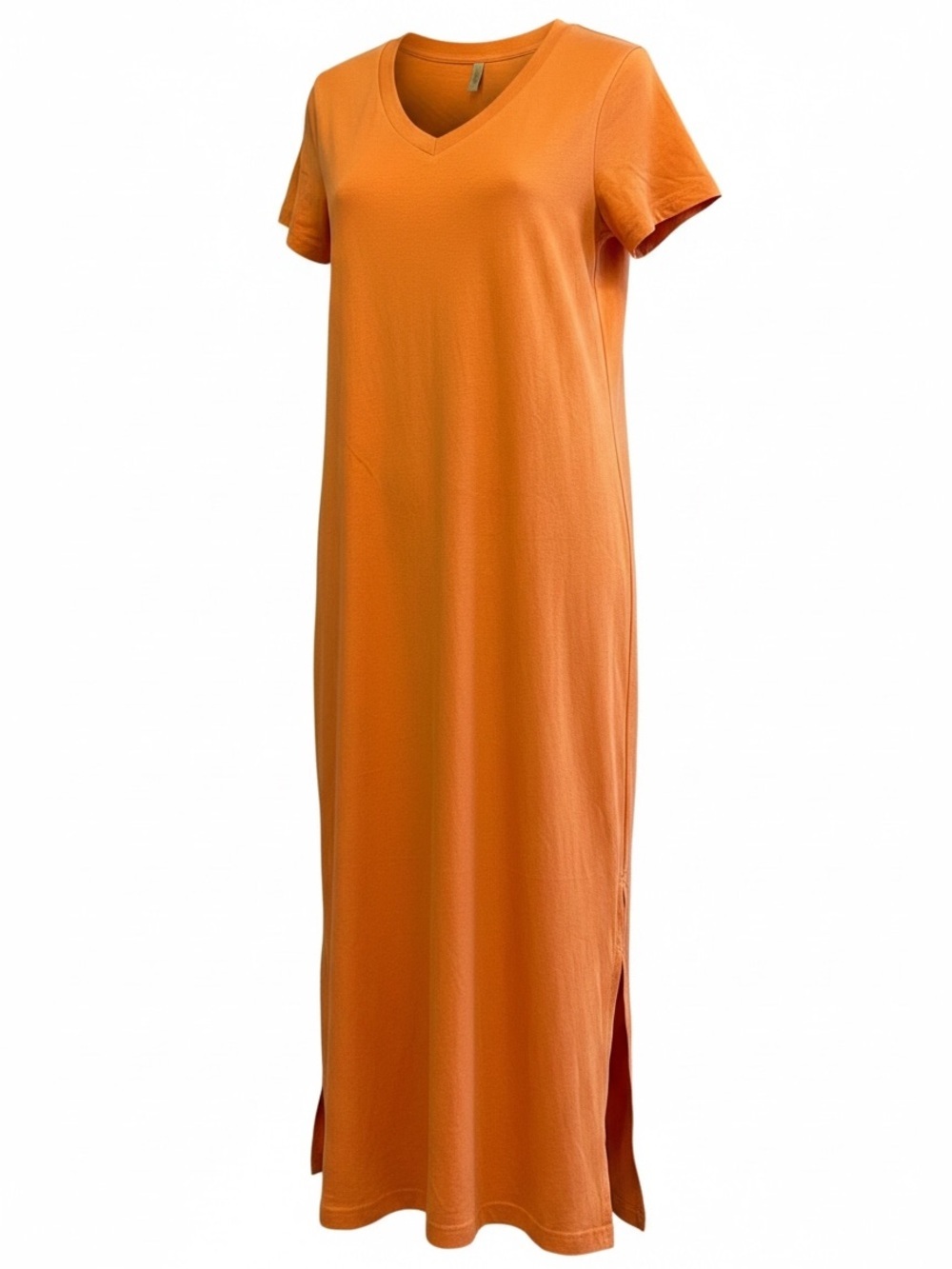 Soyaconcept V-Neck Orange Short Sleeve Maxi Dress